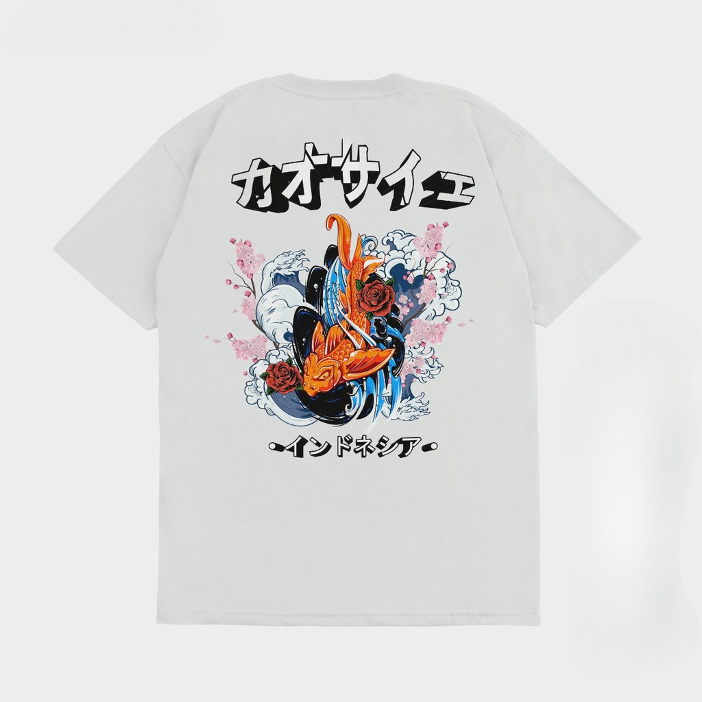 【Barang Ready & Promo】korean style baju kaos pria wanit Koi Fish Japanese (Pria & Wanita)