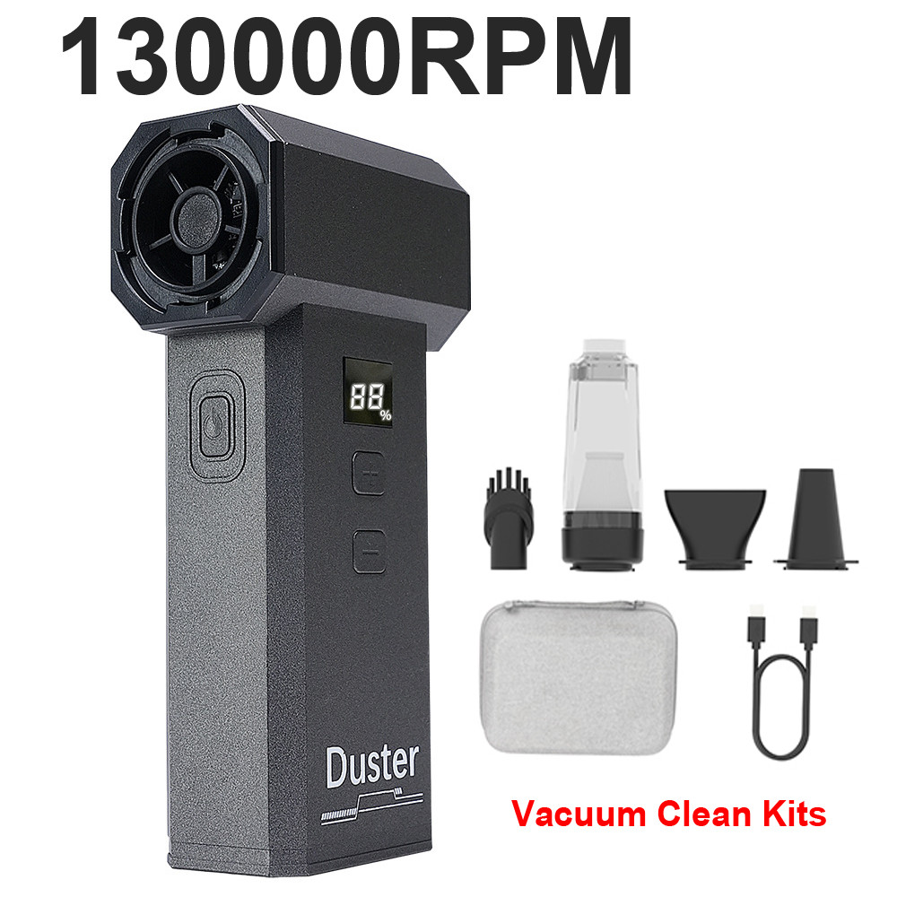 130000RPM Electric Air Blower Turbo jet fan with Vacuum Clean Kits Powerful Blow and Suction Air Dus