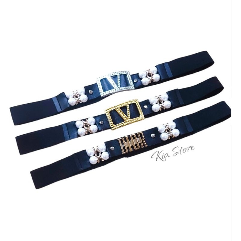 IKAT PINGGANG WANITA MUTIARA MOTIF TERBARU/SABUK WANITA KARET MUTIARA/ BELT WANITA TERBARU/AKSESORIS