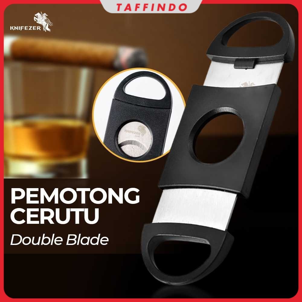 

KNIFEZER Pemotong Rokok Cerutu Cigar Cutter Double Blade - XJ-01