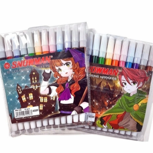 

spidol snowman 12 warna set Spidol Warna