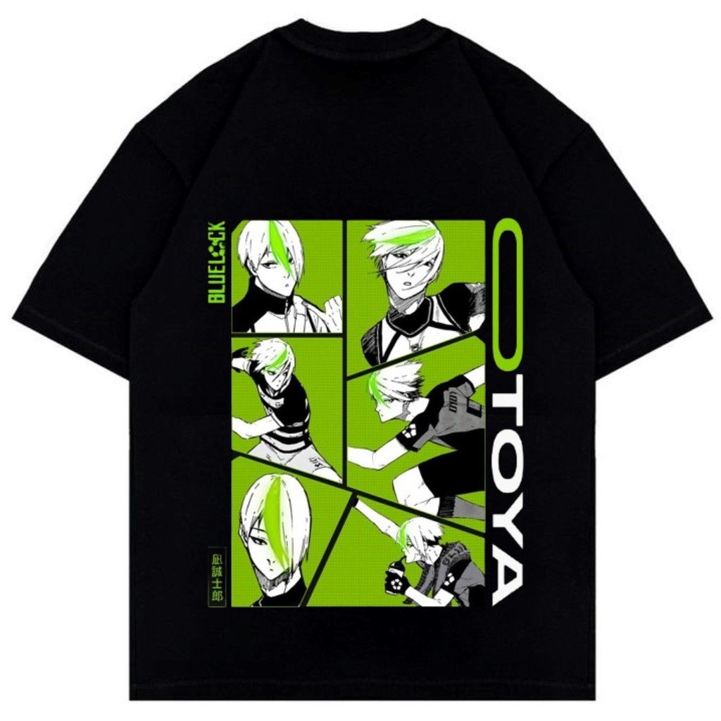 atasan kaos hitam pria karakter OTOYA EITA animasi BLUE LOCK