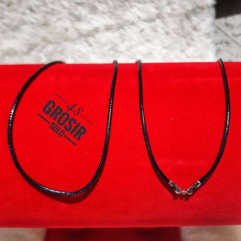 KALUNG TALI HITAM / KALUNG TALI HITAM BAHAN KALAF || kalung pria & wanita tali hitam kulit