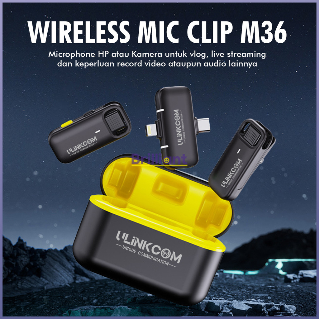 PRODUK BARU Wireless Mic Microphone Mikrofon Clip On System USB Type C Dan Lightning 2 Microphone Du