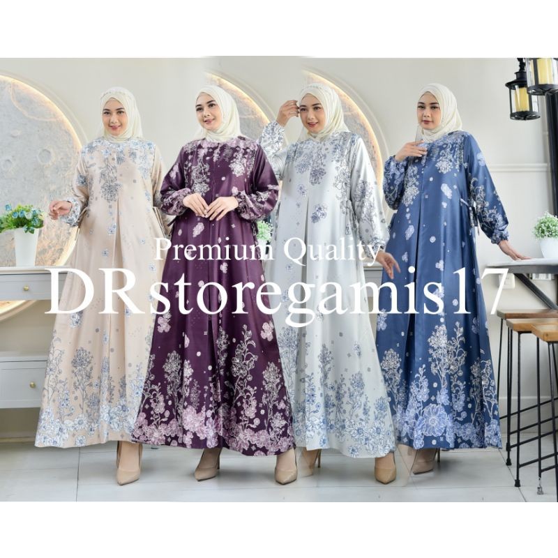 Alfami Outfit - Gamis Naura Gamis Silk Premium Quality Original Gamis Motif Terbaru Terlaris Gamis S