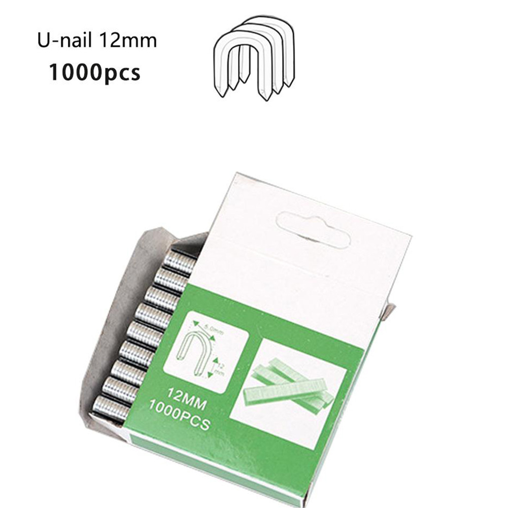 

Tools Staples Nails 1000Pcs 12mm/8mm/10mm Brad Nails Door Nail Household Packaging Stapler Steel T Shaped U Shape