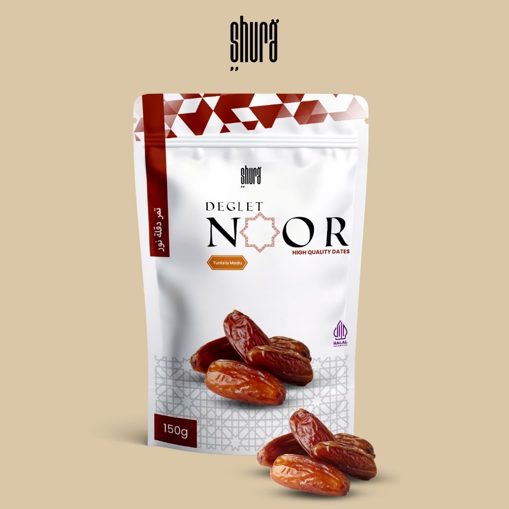 

Shura Kurma Tunisia 150gr Deglet Noor Kemasan Pouch Premium Original High Quality