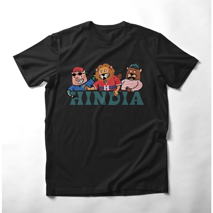 Kaos Distro Pria HINDIA BAND tshirt Hindia Band Musik Distro - Hitam, S
