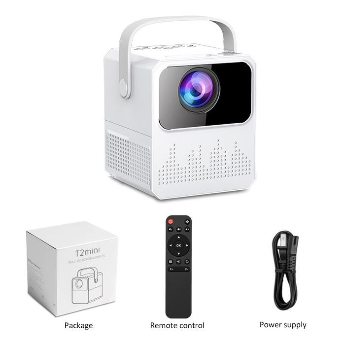Smart Proyektor Android WIFI Mirroring HP Projector 120ANSI 6000 Lumen - T2mini