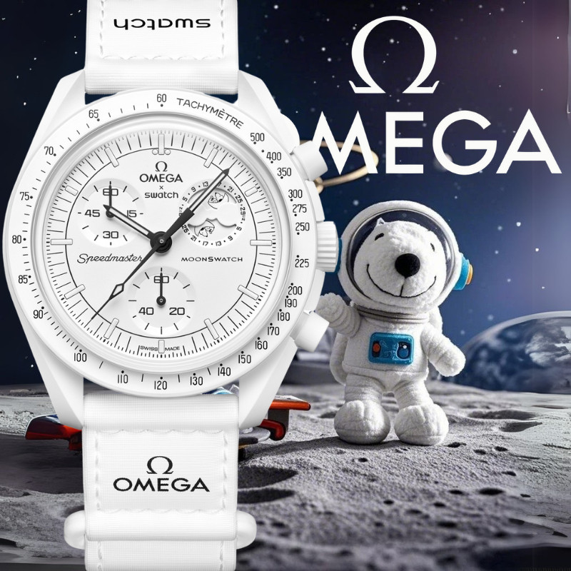 Swatch Ω OMEGA Jam Tangan Wanita Analog Quartz Casual Fashion Strap