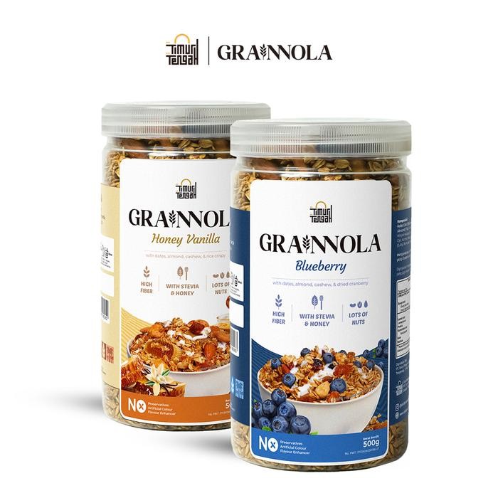 

[[Promo]] [Bundling 2 Produk] Granola 500gr Kemasan Toples Timur Tengah Sereal Makanan Sehat - Blueberry + Vanilla