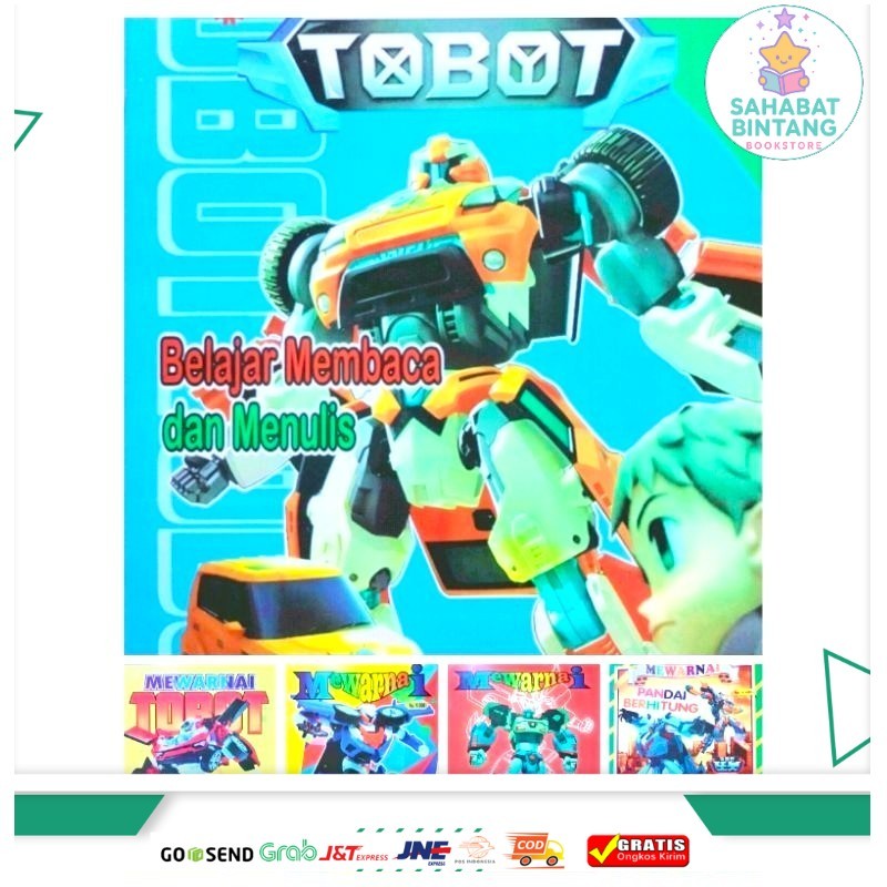 Buku Mewarnai Anak PAUD dan TK Seri Gambar Tobot