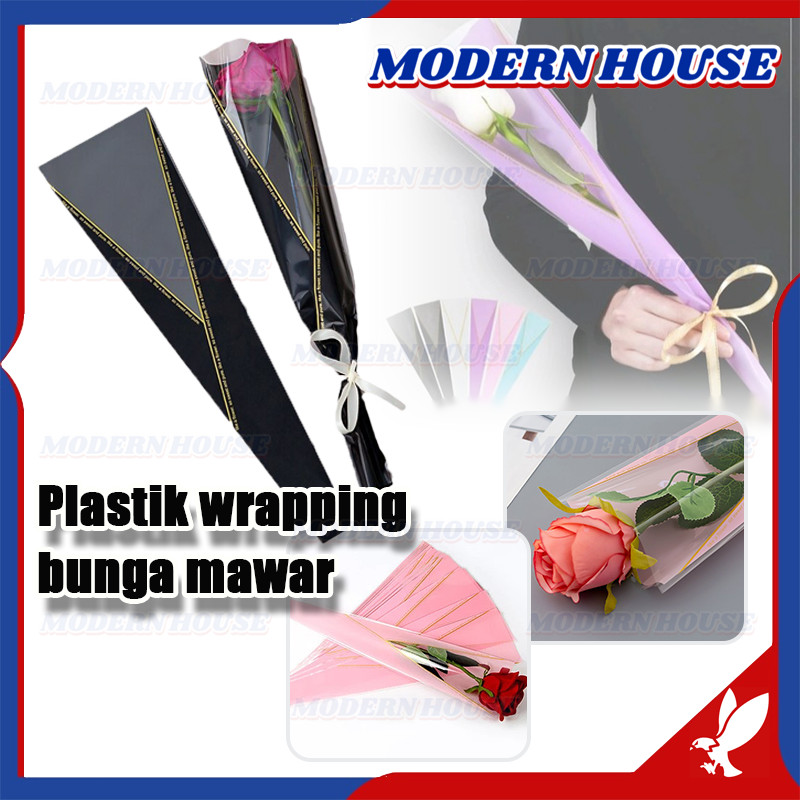 

50pcs lastik Instan Wrap Flower Buket Bunga Satu Tangkai Pembungkus Mawar Estetik Cantik