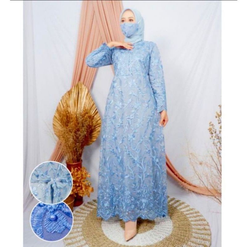 Gamis Pesta / Gamis Maxi Brokat / Gamis Tile / Gamis Jumbo / Maxi Dress / Baju Muslim Arimbi Seragam