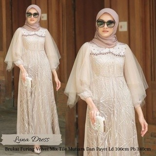 Gamis Terbaru Lebaran Wanita / Baju Wanita / Dress /  Baju Gamis Wanita Terbaru / Gamis Luna / Gamis