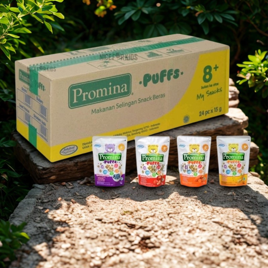 Promina Puffs 1 DUS Karton Puff Biskuit Sereal Makanan Cemilan Bayi 8 Bulan Sinbar Raya