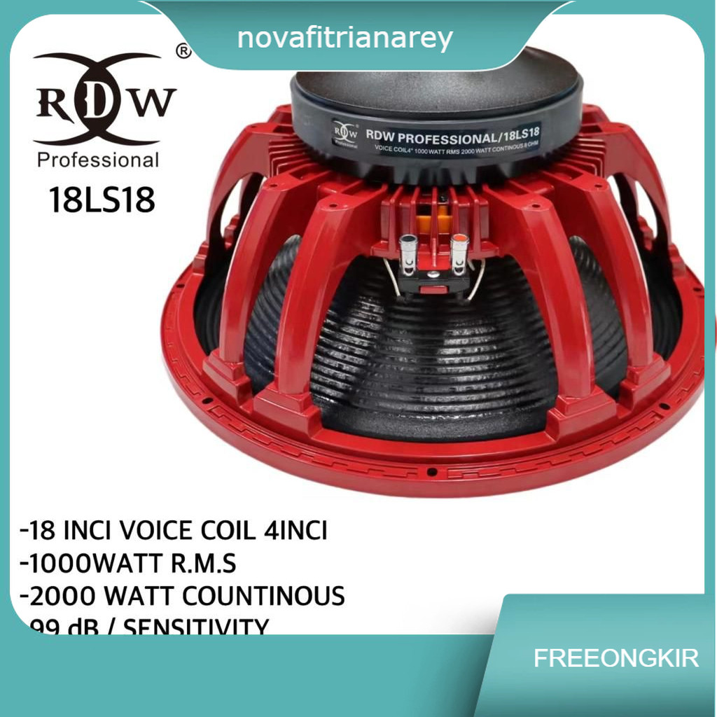 Speaker Komponen 18 Inch RDW 18LS18 Asli Magnet Cembung