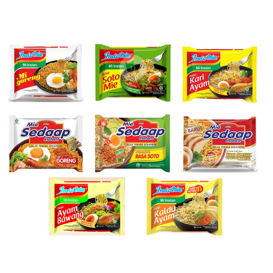 

Indomie + Sedaap Campur (Mix) (isi 40pcs) Total 11 Varian. Baca deskripsi/bisa request. + wrapping