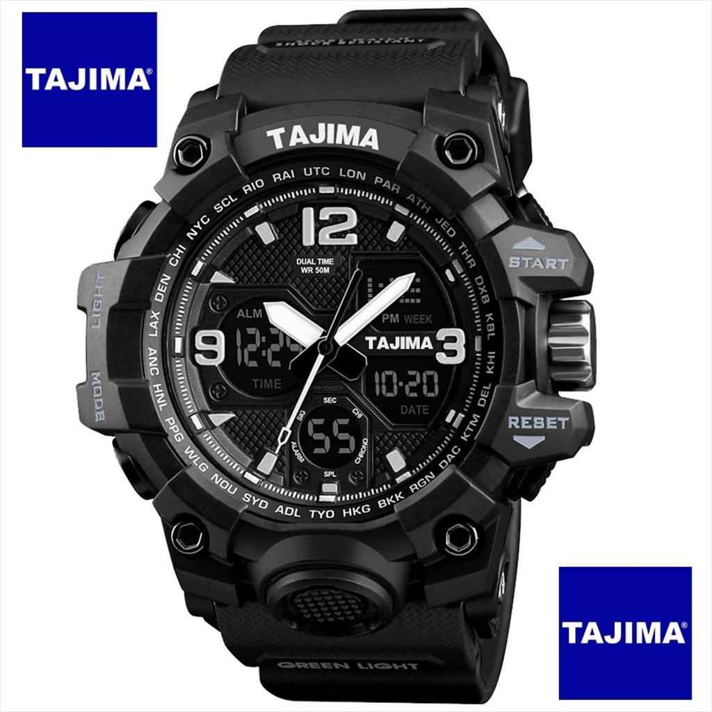 TAJIMA Jam Tangan Pria Analog Digital 9783 Original Water resist 5 atm Garansi 1 Tahun + Free BOX