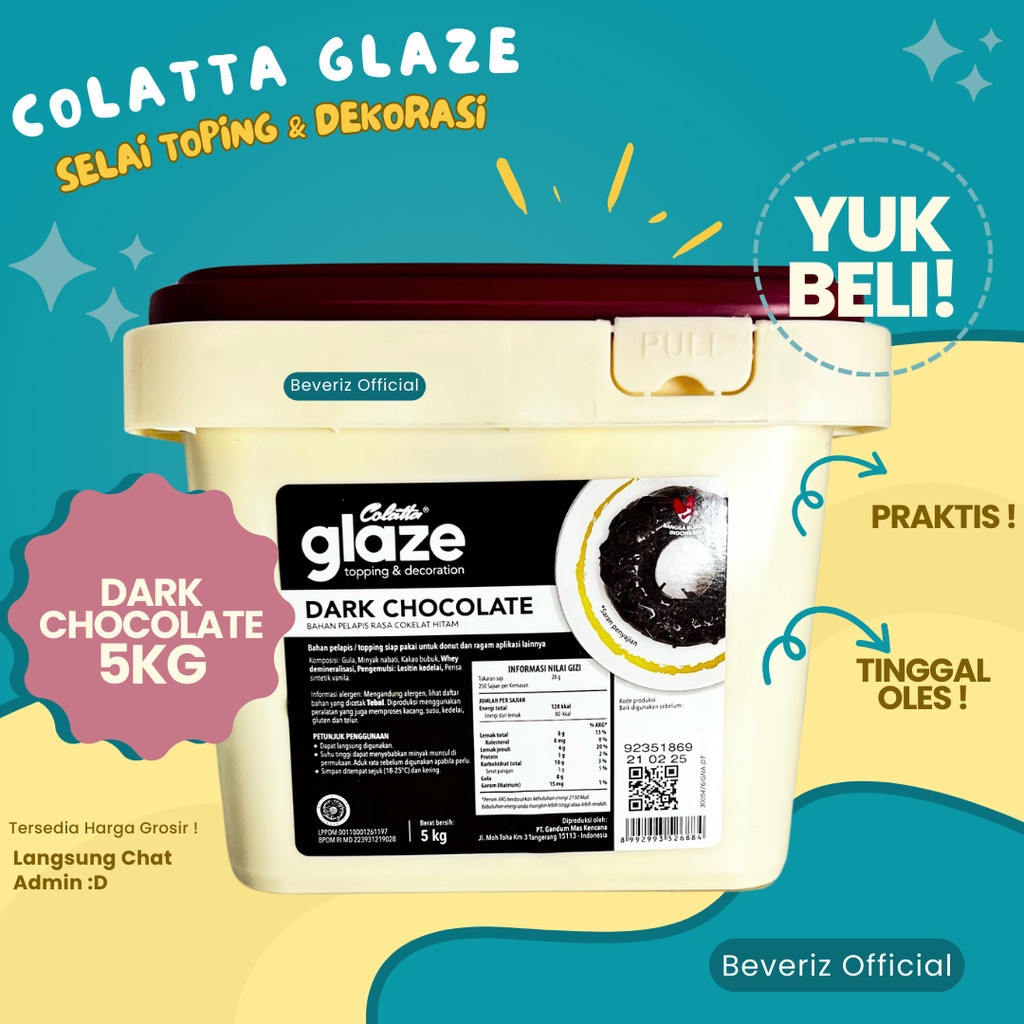 

NEW BEVERIZ Colatta Glaze Selai Roti | Topping Selai Glazing Premium Varian Rasa 5Kg {BISA COD} { Tersedia Harga Grosir} PREMIUM