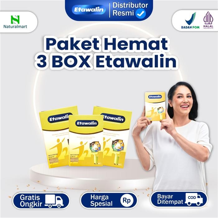 

[Best Seller] 3 BOX Susu Etawalin - Susu Kambing Etawa Bantu Masalah Tulang & Sendi - Bahan Dairy Milk Manis Bubuk - Minuman Susu Bubuk Kambing Etawa - 3 Box