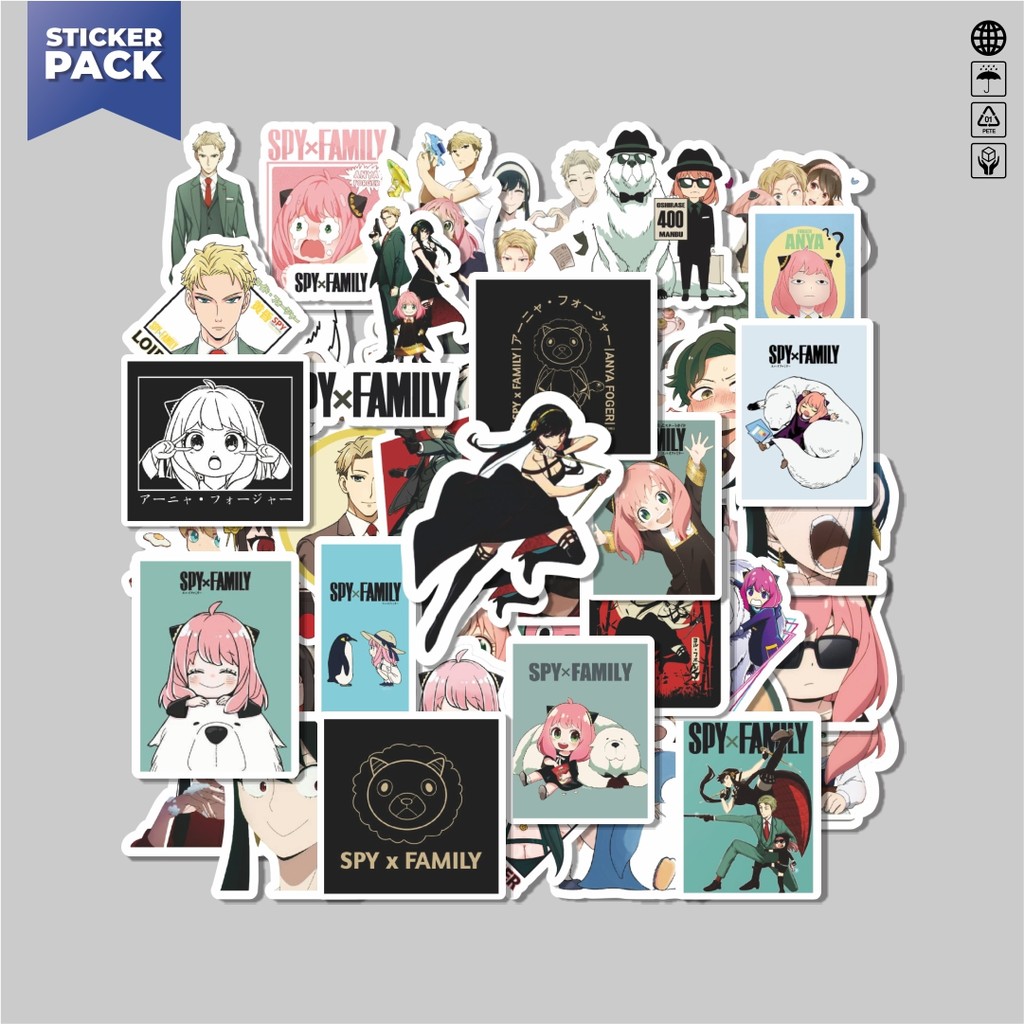 

[100PCS]Stiker Pack Stiker Anime Spy X Family Aesthetic Vinyl Anti Air Dekorasi Sticker Laptop Buku Journal Koper Helm Casing HP Gitar Helm Skateboard