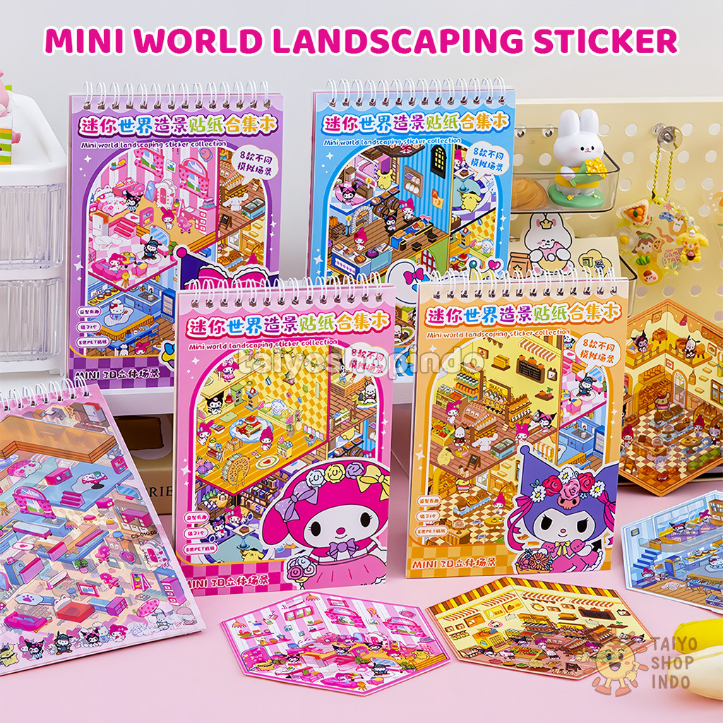 

TAIYO Mini World Landscaping Sticker Background 3D Miniatur Book Dekorasi Kreatif Edukasi DIY Tempel