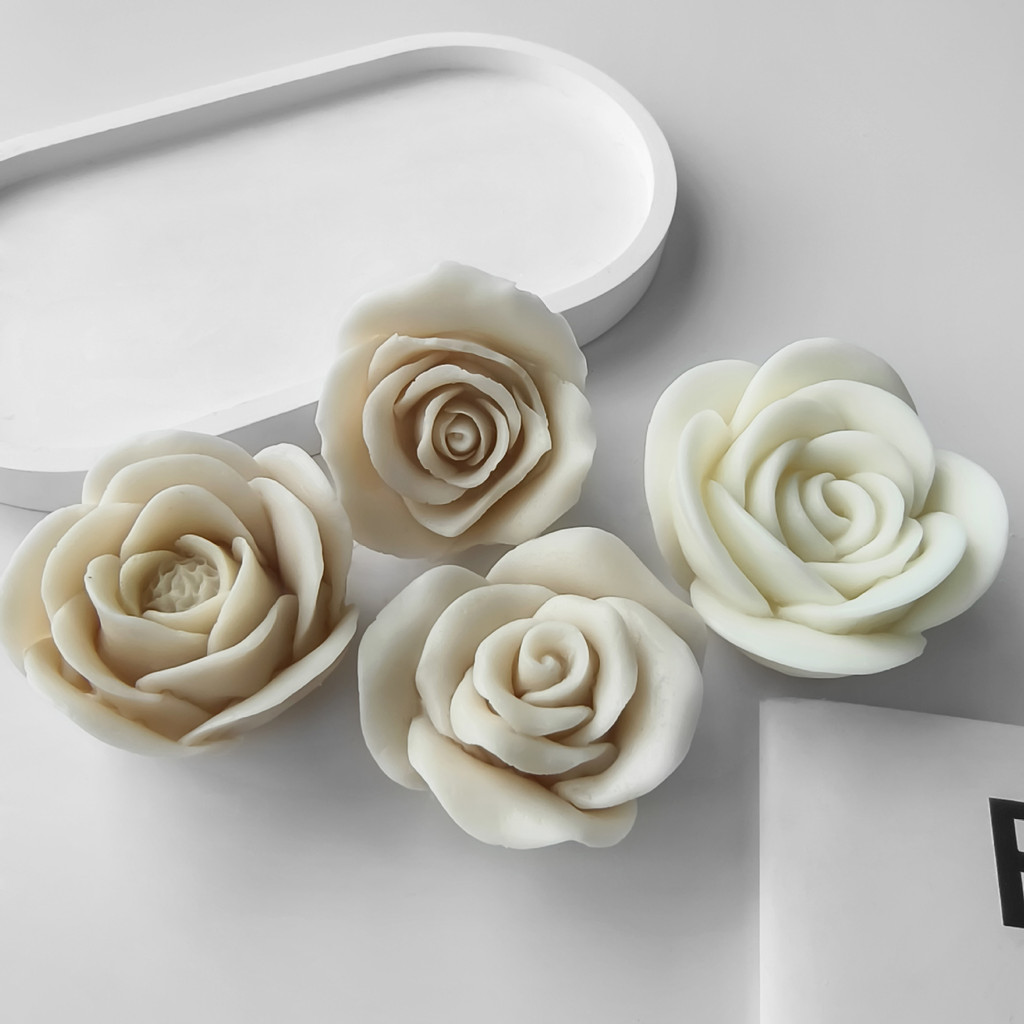 

New 3D Flower Silicone Candle Molds Handmade Rose Flower Soap Plaster Chocolate Baking Mold for Decoration Gift