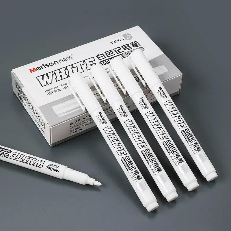 

1/2/3/4/5Pcs White Marker Pens 2.0mm Oily Waterproof White DIY Graffiti Sketching Markers Stationery Wrting School Supplies