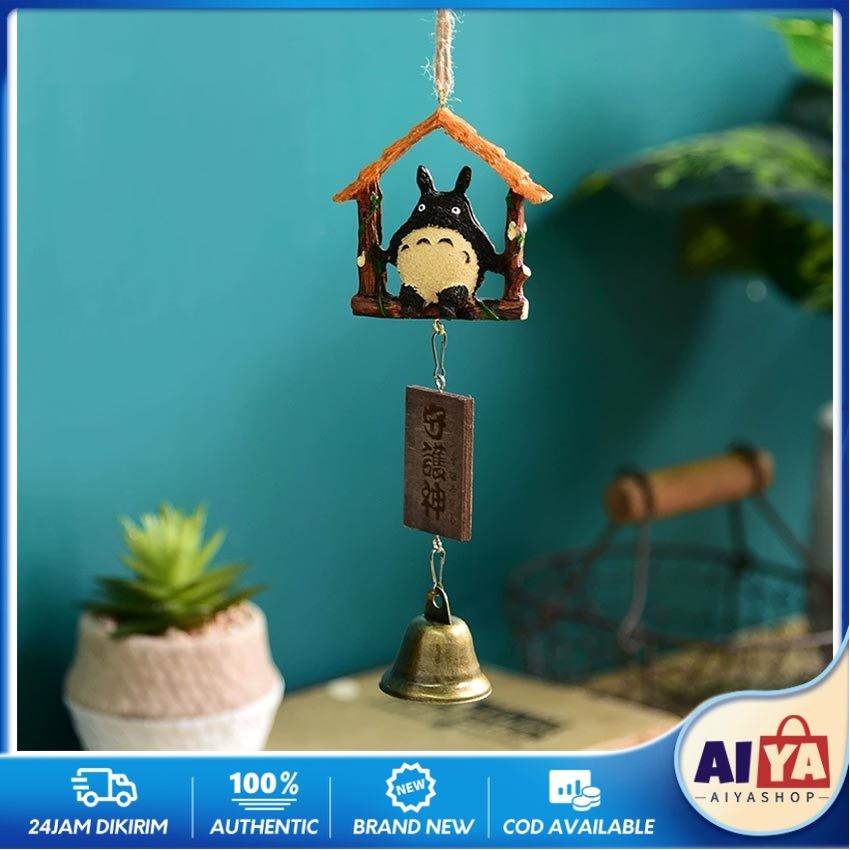 Lonceng Angin Totoro Lucu Karakter Kartun Hiasan Dinding Dekorasi Taman Rumah Kreatif Material Resin