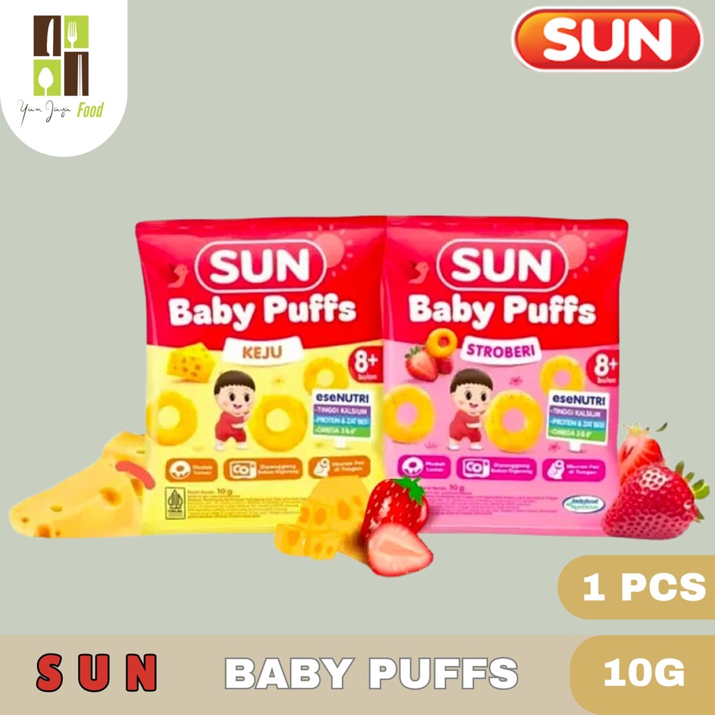 

SUN Baby Puffs 10G / 1PCS / SUN Puffs Strawberry 10g / SUN Puffs Keju 10g / Cemilan Bayi Puffs Rasa Keju Dan Rasa Strawberry
