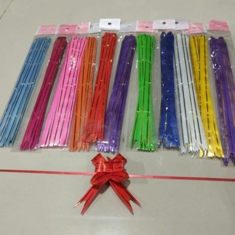 

(isi 10pcs) pita tarik pita serut list gold uk 12mm