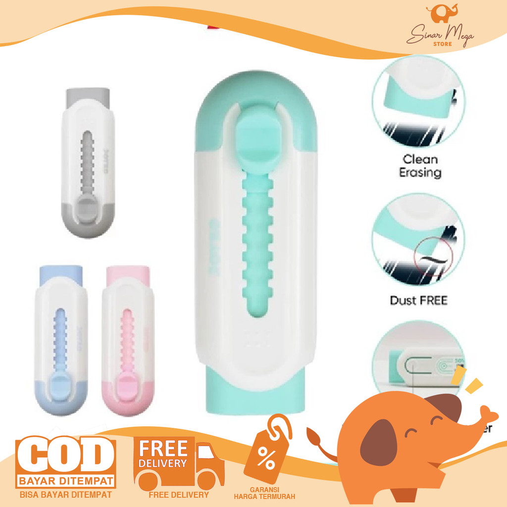 

JOYKO Sliding Eraser Penghapus ER-148 SATUAN - Push Pull Dust Free Warna Pastel Murah