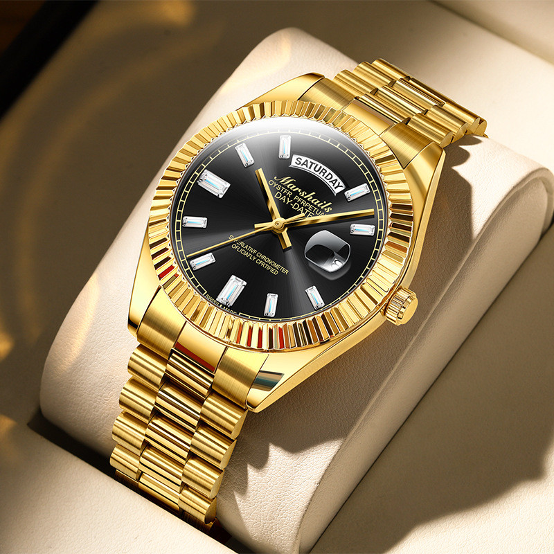 

Jam Tangan Mekanik Palsu Hitam Es Gula Sepenuhnya Otomatis untuk Pria dan Wanita Kalender Tren Bisnis Bercahaya Tahan Air dengan Tali Baja Padat