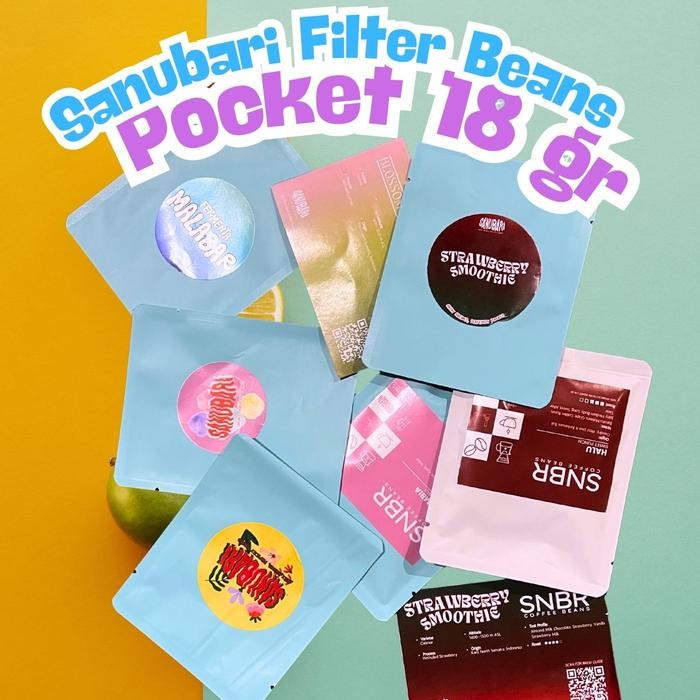 

Premium Roast Bean By Sanubari Pocket 18 GR Kemasan Taster