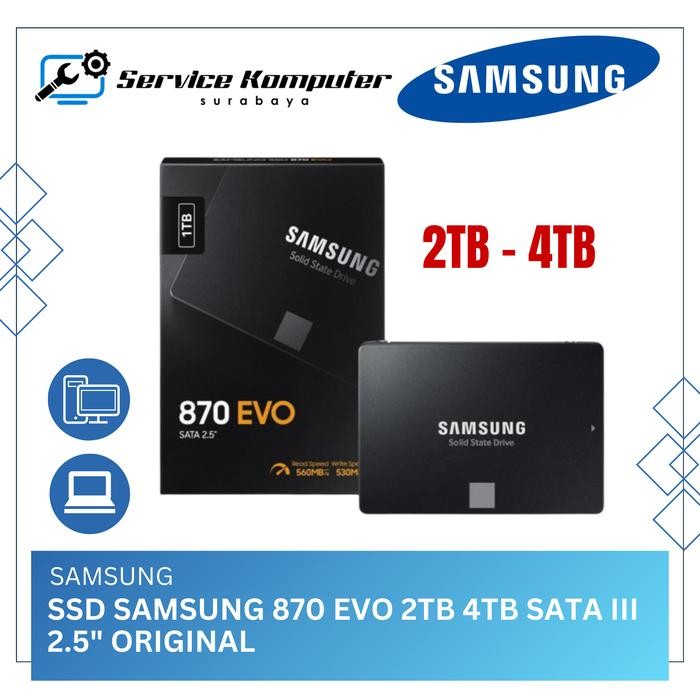 SSD Samsung 870 EVO 2TB 4TB MZ-77E2T0BW/MZ-77E4T0BW SATA III 2.5"