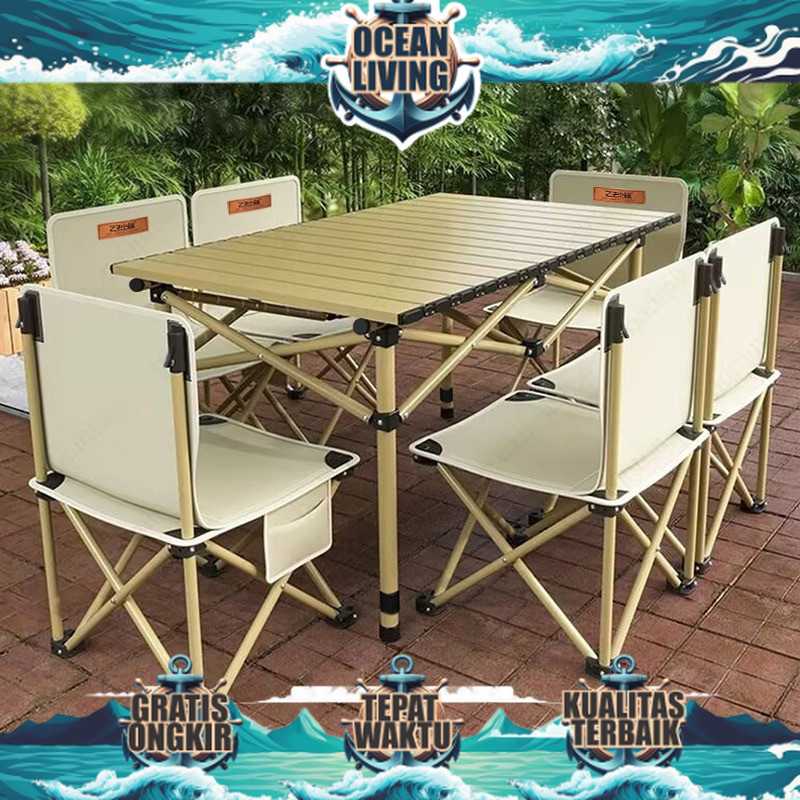 Meja Lipat Outdoor Aluminium Meja Lipat Outdoor Meja Lipat Camping Meja Lipat Portable 【OCEAN LIVING