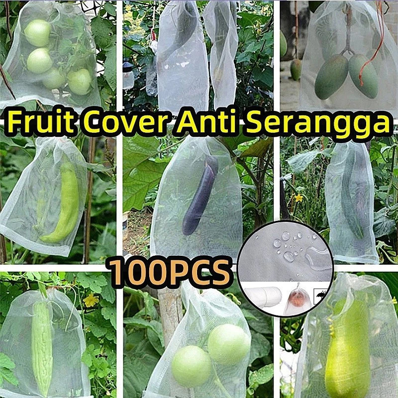 100PCS Fruit Cover Pembungkus Buah Fruit Cover Anti Serangga Kantong Jaring Pembungkus Buah Anggur/ 