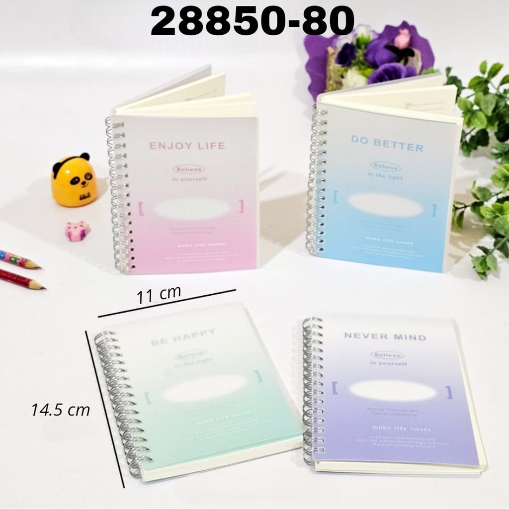 

SOS Buku Tulis Spiral A6-80 Biasa Cover Plastik TR/Buku Catatan/Buku Spiral/Buku Tulis
