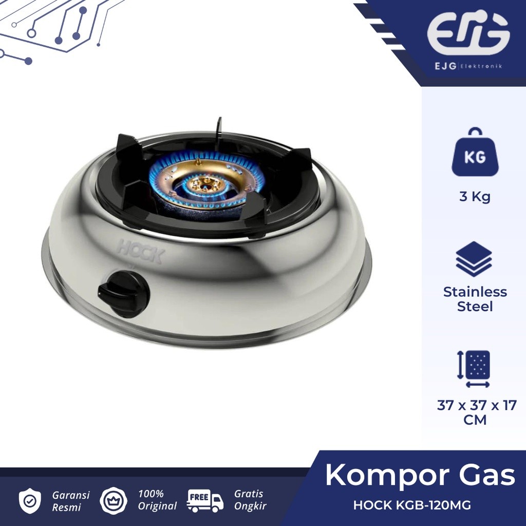 Kompor Gas LPG Hock 1 Tungku KGB-20-MG / Kompor Hock Mutiara Gold 120 MG