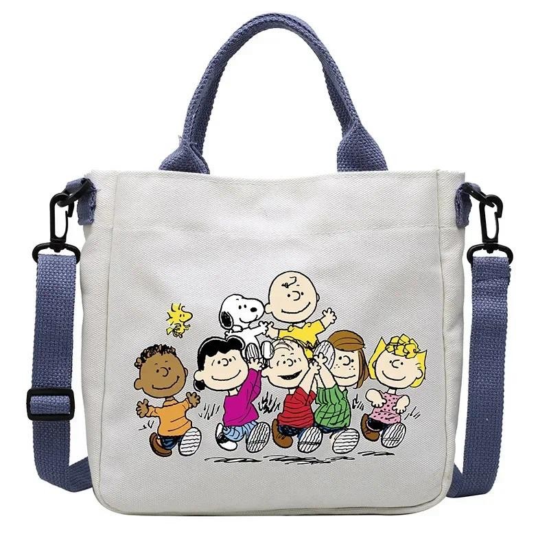 

Snoopy women Canvas messenger Shoulder Bag Student Cross Body Bag Detachable Shoulder bag Strap Tote