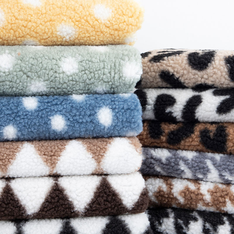 Thick Winter Lamb Coral Fleece Fabric Printed Polar Fleece Fabrics DIY Sewing Coat Jackets Blazer Do
