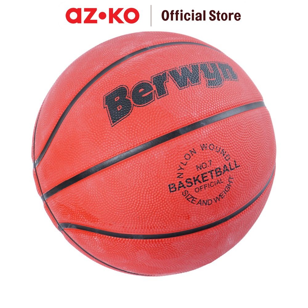 AZKO Berwyn Ukuran 7 Bola Basket Rubber - Oranye Bola Pantul Kids Basketball Peralatan Olahraga