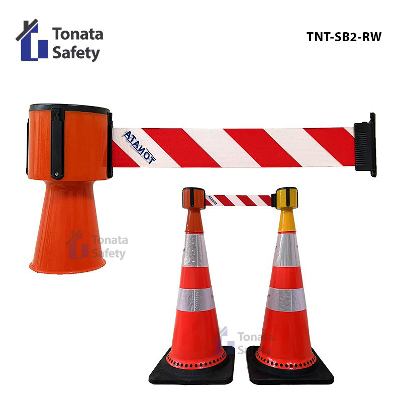 Tonata Safety Cone Belt Pita Pembatas Kerucut Merah Putih 2 Meter