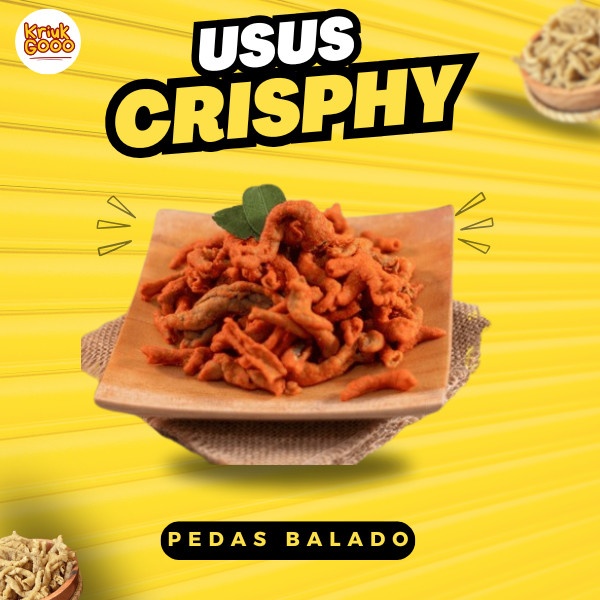 

Usus Crisphy Varian Pedas Balado Camilan Snack Food Kriuk.Gooo