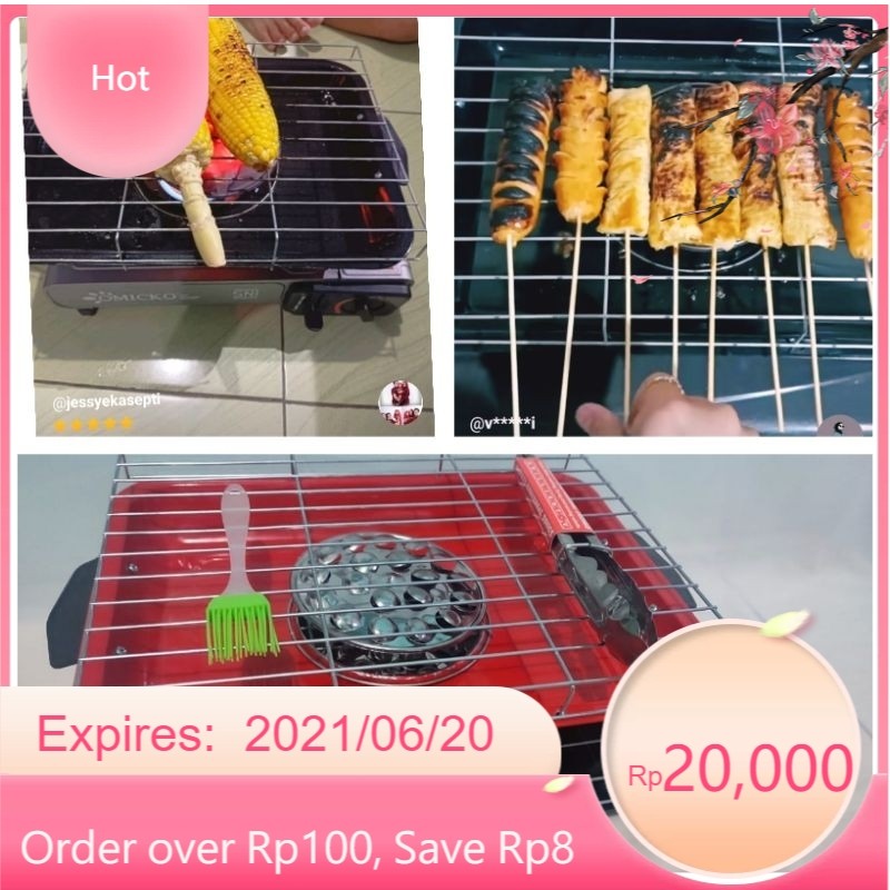 DB-99 Roaster panggangan sosis gril/ panggangan kompor serbaguna/1 set panggangan sate/ayam/ikan jag