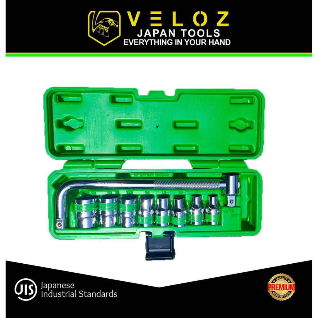 (gd) Veloz kunci sok sock shock socket set 12pcs hand socket set Veloz Original VELOZ