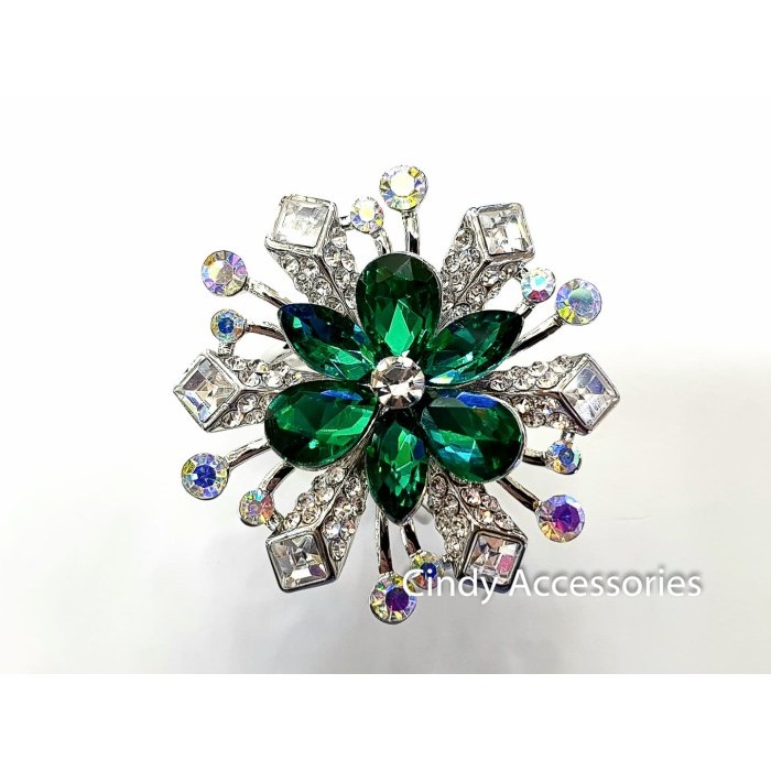 ✨LARIS✨-Ring Cincin Jilbab Hijab Swarovski Flower Spark - Ungu