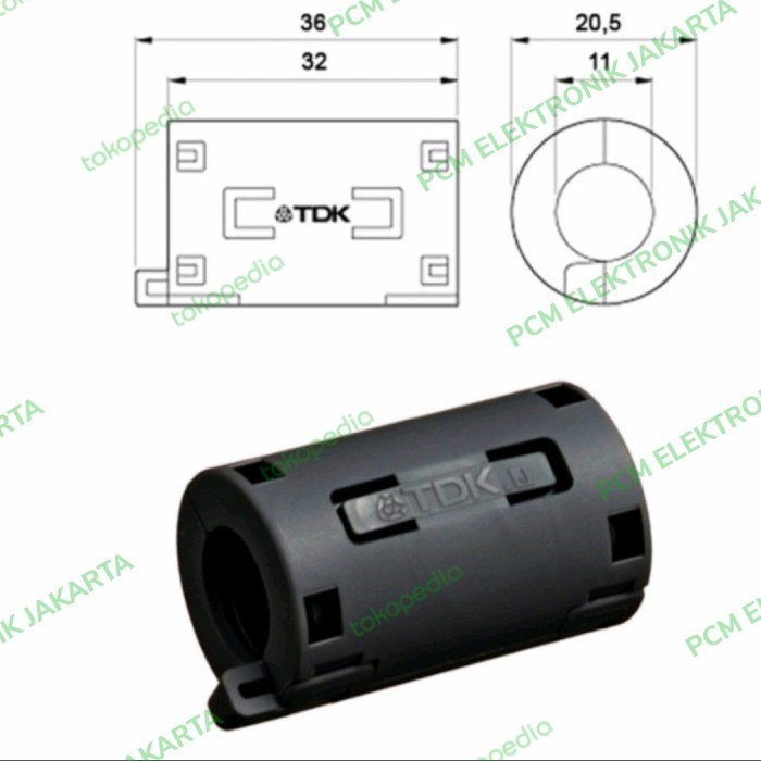 SB99 ferrite ferit ferrit magnet tdk 11mm kabel busi coil zcat2035 1130