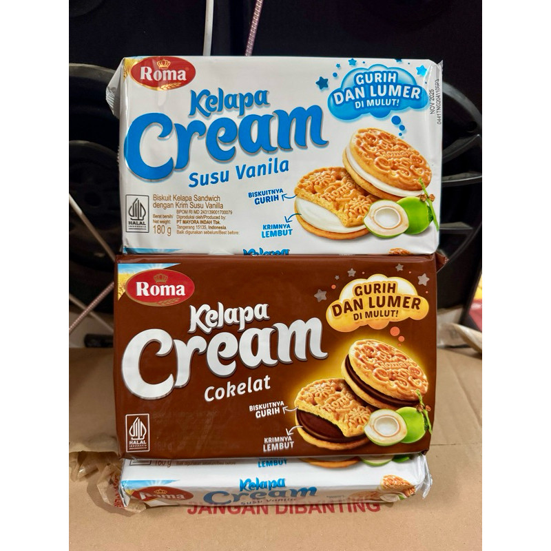 

Roma Cream cokelat/vanila 189gr 1 karton isi 28pcs